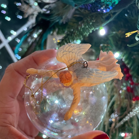 Angel on Glass ball Ornament - Picture 8 of 8